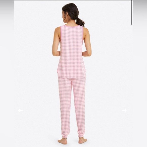 Draper James Hilary Pink Gingham Pajama Set Size Small checkered girly Lounge - Picture 2 of 13